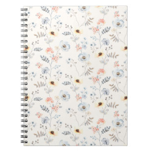 Carnet Pastel Poppy Floral Garden Motif