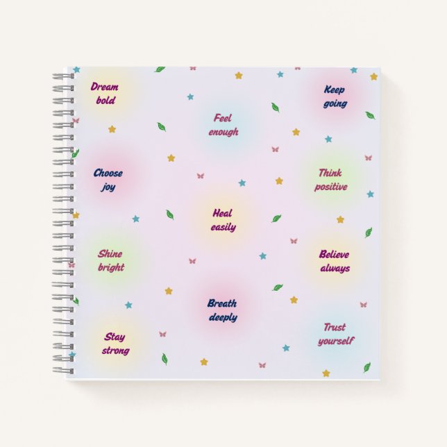 Carnet Pastel Positive Affirmations Pattern (Devant)