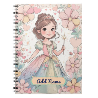 Carnet Pastel Princess - Nom modifiable