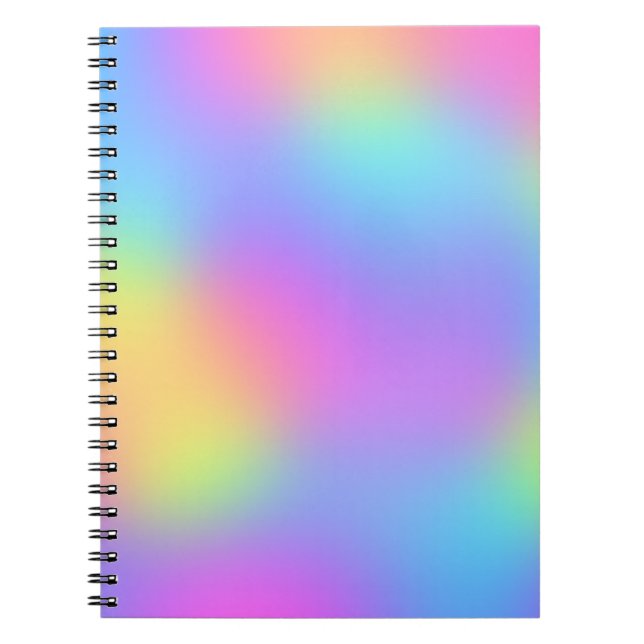 Carnet Pastel Rainbow Colors Abstrait Blur Gradient Ombre (Devant)