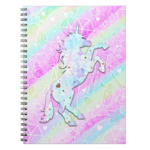 Carnet Pastel Rainbow Diamonds & Stars Magique Unicorn