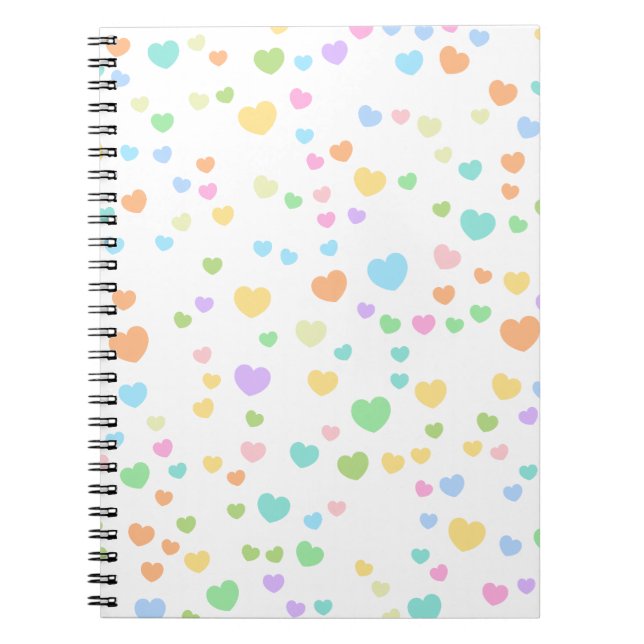 Carnet Pastel Rainbow Heart Art Motif (Devant)