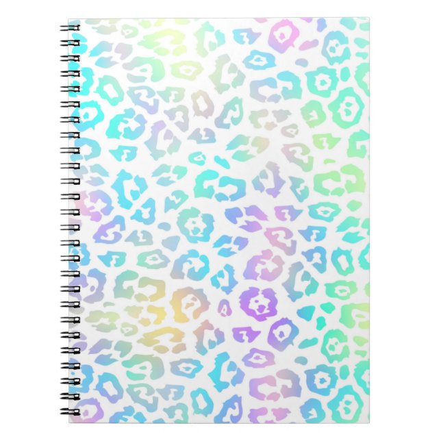 Carnet Pastel Rainbow Leopard Motif (Devant)