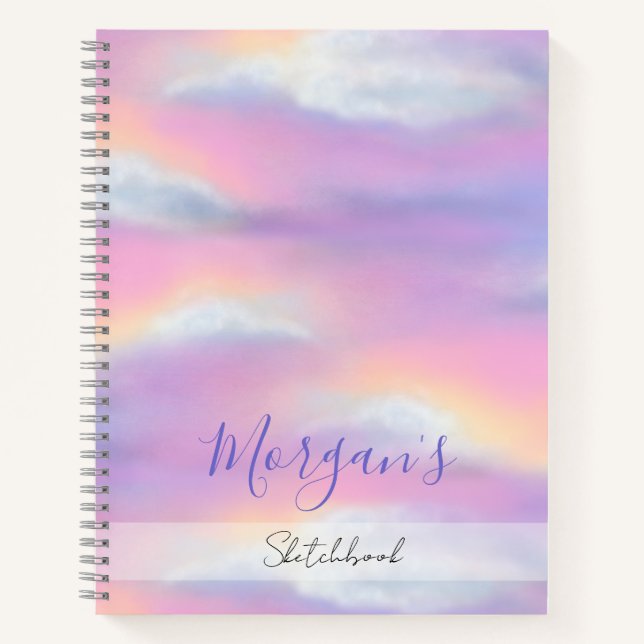 Carnet Pastel Rainbow Sky Custom Sketbook (Devant)