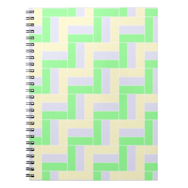 Carnet Pastel Rectangles Lignes en pointillé blanc Motif (Devant)