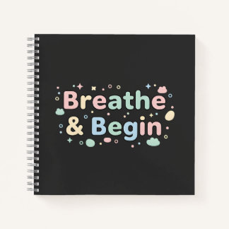Carnet pastel « Respirer et commencer »
