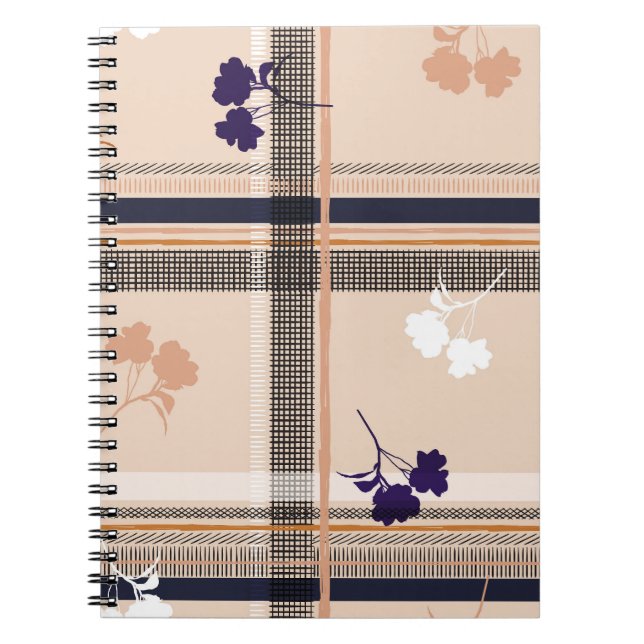 Carnet Pastel Spring Branch : À damiers Vintage Grid (Devant)