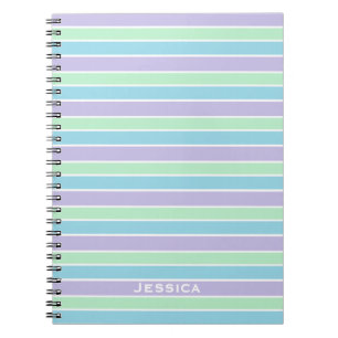 Carnet Pastel Stripes Personnalisé