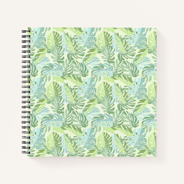 Carnet Pastel Tropical Palm Feuille (Devant)