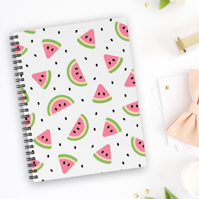 Carnet Pastèque rose, Graines de pastèque, Motif d'été (Créateur téléchargé)