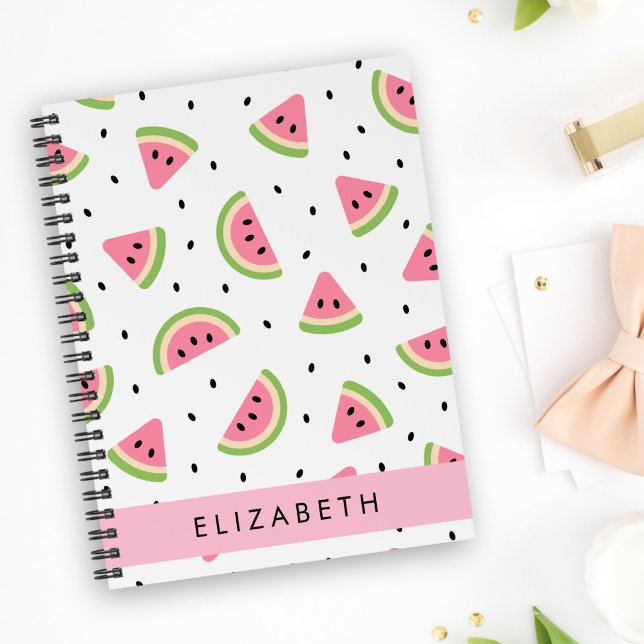Carnet Pastèque Rose, Pâtes De Pâques, Votre Nom (Créateur téléchargé)