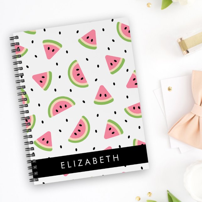 Carnet Pastèque Rose, Pâtes De Pâques, Votre Nom (Créateur téléchargé)