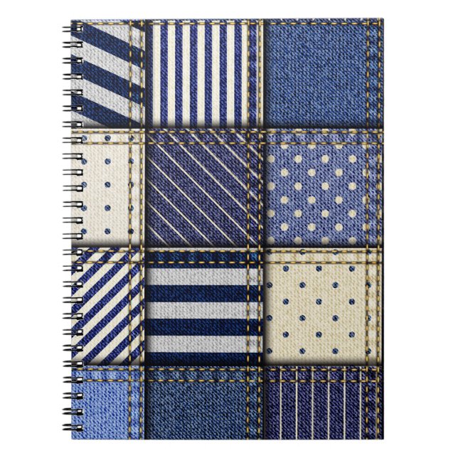 Carnet Patchwork Denim bleu (Devant)
