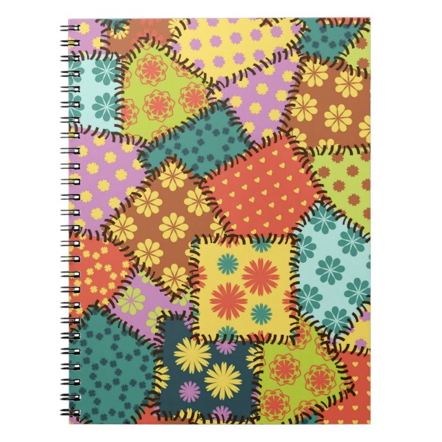 Carnet Patchwork Eclectique : Mélange Motif Diverse (Devant)