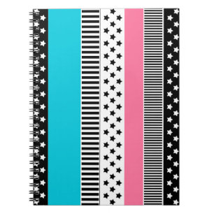Carnet Patchwork en bandes multicolores de tissu i