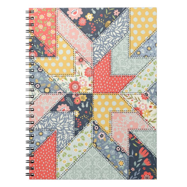 Carnet Patchwork Floral : Ornement Vintage (Devant)