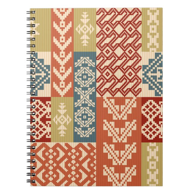 Carnet Patchwork géométrique Ethnic Motif sans fil (Devant)
