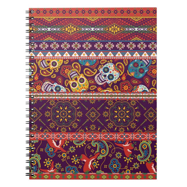 Carnet patchwork mexicain : design vintage traditionnel. (Devant)