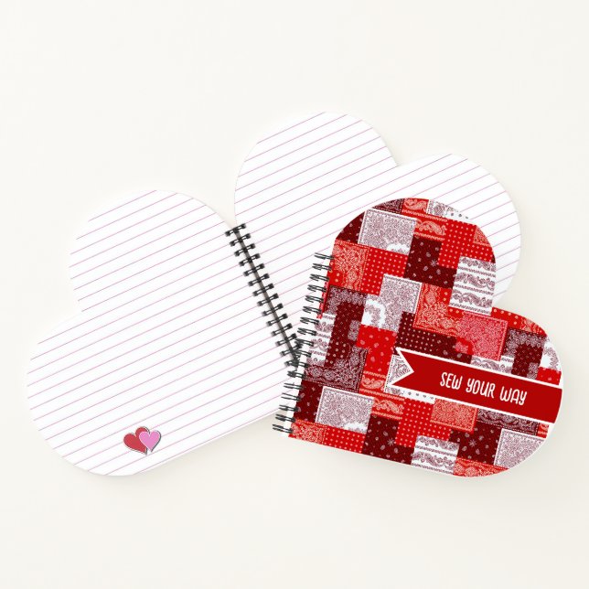 Carnet Patchwork personnalisé de couture de bandana motif (Intérieur)