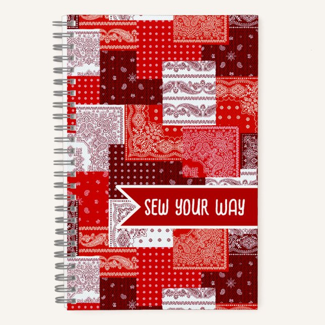 Carnet Patchwork personnalisé de couture de bandana motif (Recto)