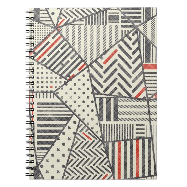 Carnet Patchwork rétro : Conception géométrique Abstraite (Devant)
