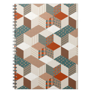 Carnet Patchwork Stars Vintage Brown Vert