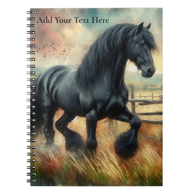 Carnet Pâte de Cheval Frésilien Noir clôtures rustiques (Devant)