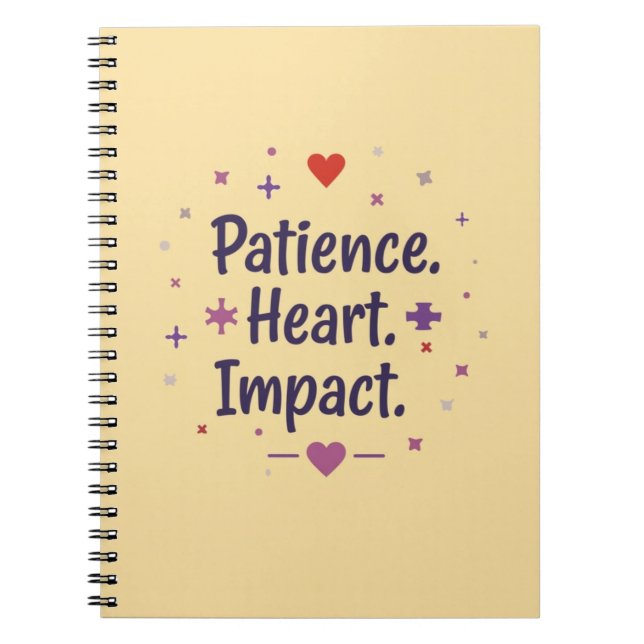 Carnet Patience. Cœur. Impact. – Enseignant en éducation  (Devant)