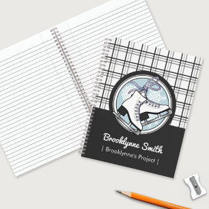 Carnet Patinage sur glace moderne personnalisé Tartan