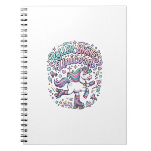 Carnet Patins à roulettes Licorne Graphisme de style rétr