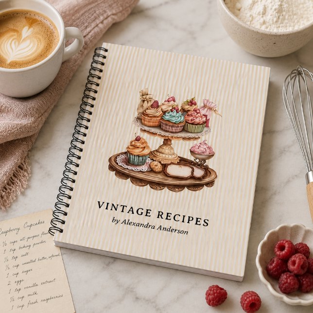 Carnet Pâtisseries Rétro Boulangerie Vintage (Vintage Cupcakes Retro Bakery Notebook)