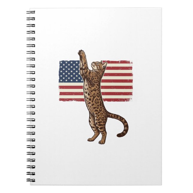 Carnet Patriotic Cat American Flag Vintage Vector Design_ (Devant)