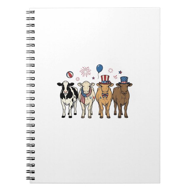Carnet Patriotic Cow Lineup Vintage Vector Shirt Design_1 (Devant)