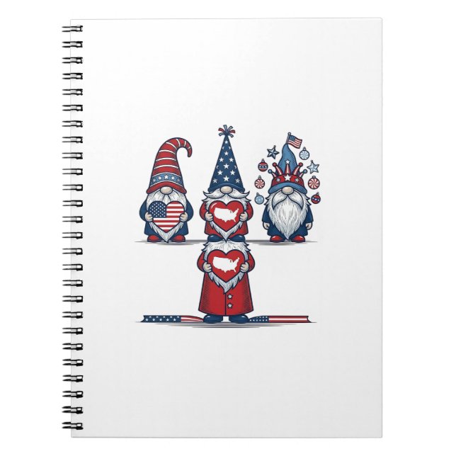 Carnet Patriotic Gnome Trio Vintage Vector Design_1 (Devant)