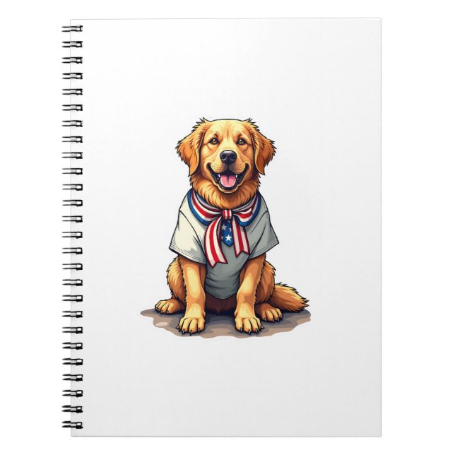 Carnet Patriotic Golden Dog Vintage Engraving Shirt 2 (Devant)
