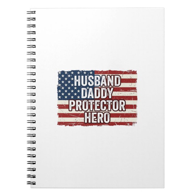Carnet Patriotic Husband Daddy Protector Hero Flag Shirt  (Devant)