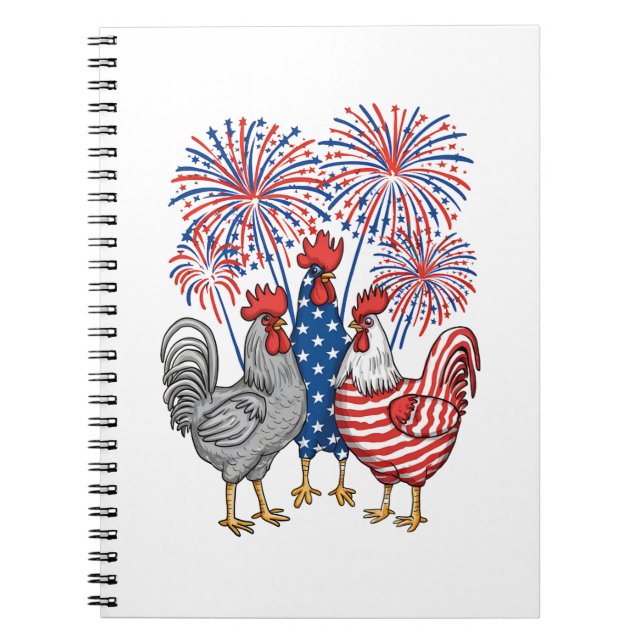 Carnet Patriotique USA Picken USA Hen 4 juillet (Devant)