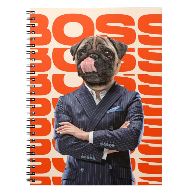 Carnet Patron dirigé par la tête de chien debout avec la  (Devant)