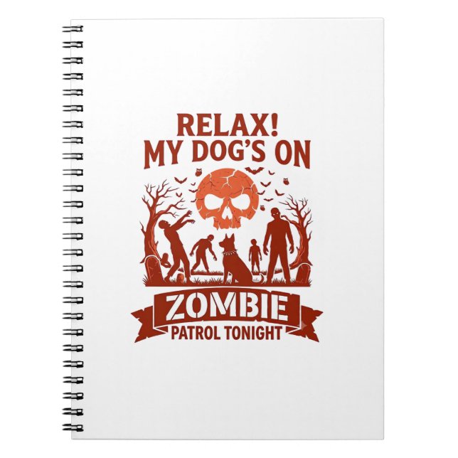Carnet Patrouille de Chien Zombie Relax ce Soir Crâne d'H (Devant)
