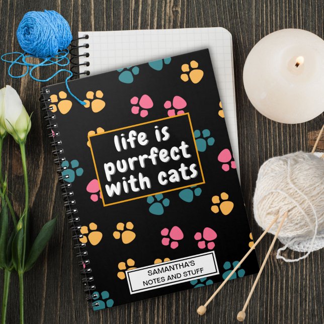 Carnet Patte de chat noir drôle mignonne  (Créateur téléchargé)