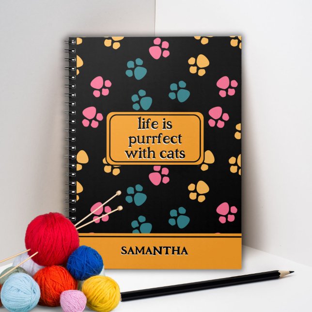 Carnet Patte de chat noir drôle mignonne  (Créateur téléchargé)