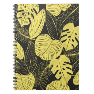 Carnet Patte Tropicale Noir Jaune Deux Tons