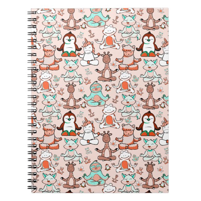 Carnet Patter les yoga poses | Yoga seamless pattern 51 (Devant)