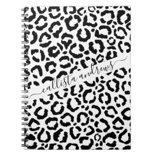 Carnet Patteries du Black White Leopard animal