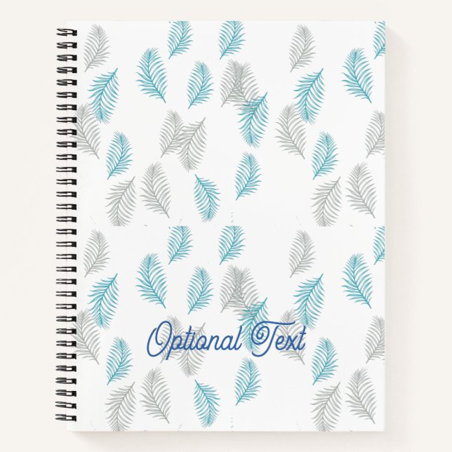Carnet Pattern Blue & Gray Leaves (Devant)