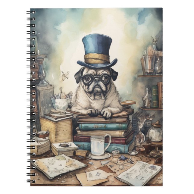 Carnet Pattes et Pages : Aventures d'un Pug Fantaisiste S (Devant)
