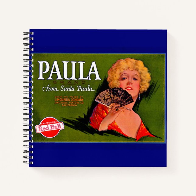Carnet Paula, étiquette des caisses de fruits des années  (Devant)