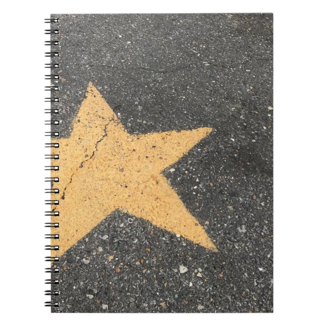Carnet Pavé jaune imprimé étoile (Devant)