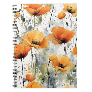 Carnet Pavot de Californie - Fleurs à l'aquarelle
