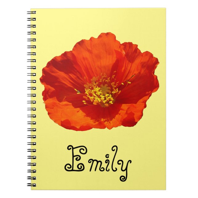 Carnet Pavot rouge de l'Alaska Fleur colorée (Devant)